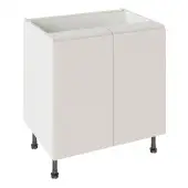 Kitchen Kit J-Pull Flatpack 800 Base Kitchen Cabinet Matt Light Grey with White Cabinet - FKKJ0736