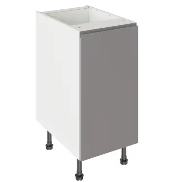 Click Here To Enlarge This Photo Of Kitchen Kit J-Pull Flatpack 400 Base Kitchen Cabinet Matt Dust Grey with White Cabinet - FKKJ0802