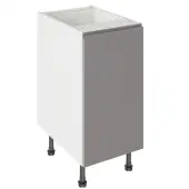 Kitchen Kit J-Pull Flatpack 400 Base Kitchen Cabinet Matt Dust Grey with White Cabinet - FKKJ0802