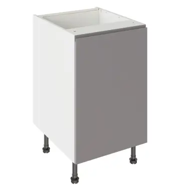 Click Here To Enlarge This Photo Of Kitchen Kit J-Pull Flatpack 500 Base Kitchen Cabinet Matt Dust Grey with White Cabinet - FKKJ0803