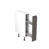 Kitchen Kit J-Pull Flatpack 150 Base Kitchen Cabinet Pull Out Matt Graphite with White Cabinet - FKKJ0951