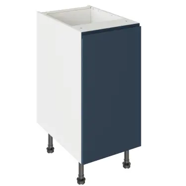 Click Here To Enlarge This Photo Of Kitchen Kit J-Pull Flatpack 400 Base Kitchen Cabinet Matt Indigo Blue with White Cabinet - FKKJ1302