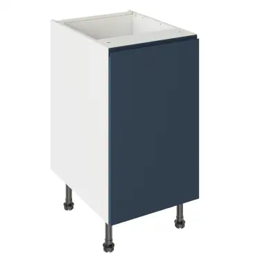 Click Here To Enlarge This Photo Of Kitchen Kit J-Pull Flatpack 450 Base Kitchen Cabinet Matt Indigo Blue with White Cabinet - FKKJ1339