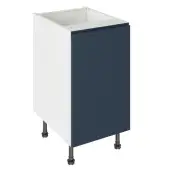 Kitchen Kit J-Pull Flatpack 450 Base Kitchen Cabinet Matt Indigo Blue with White Cabinet - FKKJ1339