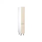Kitchen Kit J-Pull Flatpack 300 Larder Cabinet Gloss Cashmere with White Cabinet - FKKJ0152