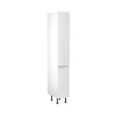 Click Here To Enlarge This Photo Of Kitchen Kit J-Pull Flatpack 300 Larder Cabinet Matt White with White Cabinet - FKKJ0552