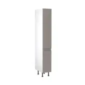 Kitchen Kit J-Pull Flatpack 300 Larder Cabinet Matt Dust Grey with White Cabinet - FKKJ0852