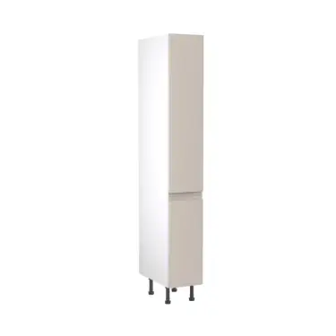 Click Here To Enlarge This Photo Of Kitchen Kit J-Pull Flatpack 300 Pull and Swing Larder Cabinet Gloss Light Grey with White Cabinet - FKKJ0253