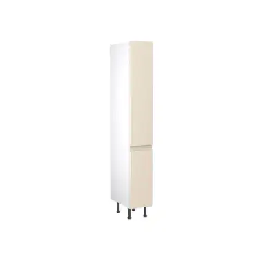 Click Here To Enlarge This Photo Of Kitchen Kit J-Pull Flatpack 300 Pull and Swing Larder Cabinet Matt Cashmere with White Cabinet - FKKJ0653