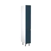 Kitchen Kit J-Pull Flatpack 300 Pull and Swing Larder Cabinet Matt Indigo Blue with White Cabinet - FKKJ1353