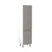 Kitchen Kit J-Pull Flatpack 500 Larder Cabinet Gloss Dust Grey with White Cabinet - FKKJ0320