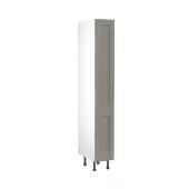 Kitchen Kit Flatpack Shaker Ultra Matt Dust Grey 300 Tall Unit Larder with White Cabinet - FKKH0852
