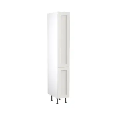 Click Here To Enlarge This Photo Of Kitchen Kit Flatpack Shaker Matt White 300 Tall Unit With Pull-Out with White Cabinet - FKKH0553