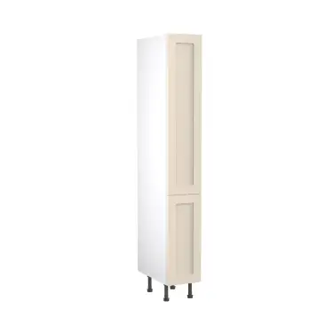 Click Here To Enlarge This Photo Of Kitchen Kit Flatpack Shaker Matt Cashmere 300 Tall Unit With Pull-Out with White Cabinet - FKKH0653