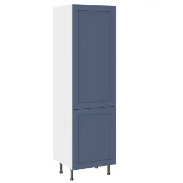 Click Here To Enlarge This Photo Of Kitchen Kit Flatpack Shaker Ultra Matt Alby Blue 600 Tall Unit Larder with White Cabinet - FKKH2334