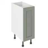 Kitchen Kit Flatpack Shaker Ultra Matt Sage Green 300 Base Unit with White Cabinet - FKKH1101