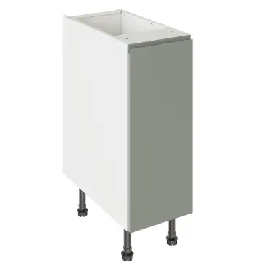 Click Here To Enlarge This Photo Of Kitchen Kit J-Pull Flatpack 300 Base Kitchen Cabinet Matt Sage Green with White Cabinet - FKKJ1101