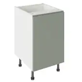 Kitchen Kit J-Pull Flatpack 500 Base Kitchen Cabinet Matt Sage Green with White Cabinet - FKKJ1103