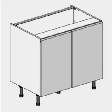 Click Here To Enlarge This Photo Of Kitchen Kit J-Pull Flatpack 900 Base Kitchen Cabinet Gloss Graphite with White Cabinet - FKKJ0471