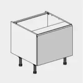 Kitchen Kit J-Pull Flatpack 600 Belfast Sink Base Kitchen Cabinet Matt Light Grey with White Cabinet - FKKJ0770