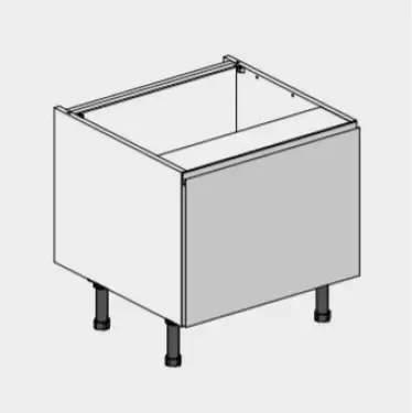 Click Here To Enlarge This Photo Of Kitchen Kit J-Pull Flatpack 600 Belfast Sink Base Kitchen Cabinet Matt Graphite with White Cabinet - FKKJ0970