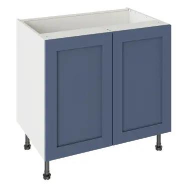 Click Here To Enlarge This Photo Of Kitchen Kit Flatpack Shaker Matt Alby Blue 900 Base Kitchen Unit with White Cabinet - FKKH2371
