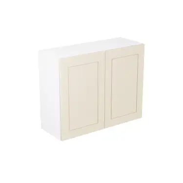 Click Here To Enlarge This Photo Of Kitchen Kit Flatpack Shaker Matt Cashmere 900 Wall Kitchen Unit with White Cabinet - FKKH0672