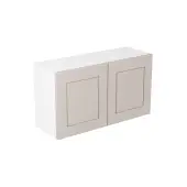 Kitchen Kit Flatpack Shaker Matt Light Grey 800 Double Extractor Wall Kitchen Unit with White Cabinet - FKKH0775