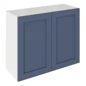 Kitchen Kit Flatpack Shaker Matt Alby Blue 900 Wall Kitchen Unit with White Cabinet - FKKH2372
