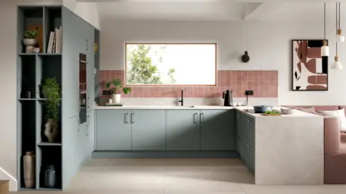 Click Here To Enlarge This Photo Of Ora Cabinet Door - Supermatt Aquamarine - 110x596