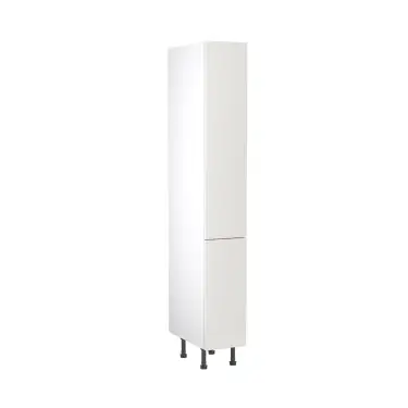 Click Here To Enlarge This Photo Of Kitchen Kit Slab Flatpack 300 Larder Cabinet Gloss White with White Cabinet - FKKO3052