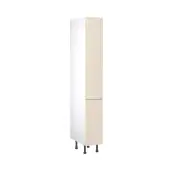 Kitchen Kit Slab Flatpack 300 Larder Cabinet Matt Cashmere with White Cabinet - FKKO3452