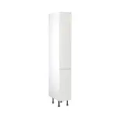Kitchen Kit Slab Flatpack 300 Pull and Swing Larder Cabinet Matt White with White Cabinet - FKKO3353
