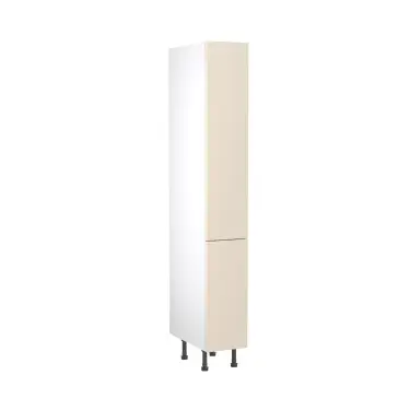 Click Here To Enlarge This Photo Of Kitchen Kit Slab Flatpack 300 Pull and Swing Larder Cabinet Matt Cashmere with White Cabinet - FKKO3453