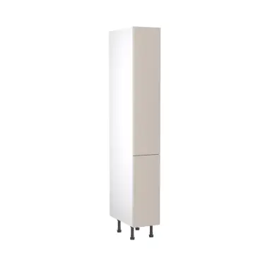 Click Here To Enlarge This Photo Of Kitchen Kit Slab Flatpack 300 Pull and Swing Larder Cabinet Matt Light Grey with White Cabinet - FKKO3553