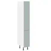 Kitchen Kit Slab Flatpack 300 Pull and Swing Larder Cabinet Matt Aquamarine with White Cabinet - FKKO3753