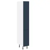 Kitchen Kit Slab Flatpack 300 Pull and Swing Larder Cabinet Matt Blue with White Cabinet - FKKO3753