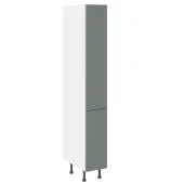 Kitchen Kit Slab Flatpack 300 Pull and Swing Larder Cabinet Matt Agave Green with White Cabinet - FKKO3753