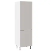 KitchenKit Value Slab Matt Light Grey 500 Larder Unit with White Cabinet - FKKV4120