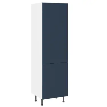 Click Here To Enlarge This Photo Of Kitchen Kit Slab Flatpack 600 Larder Cabinet Matt Blue with White Cabinet - FKKO3734