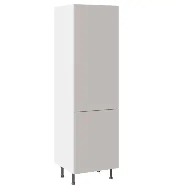 Click Here To Enlarge This Photo Of Kitchen Kit Slab Standard Flatpack 600 Larder Cabinet Standard MFC Light Grey with White Cabinet - FKKV4134