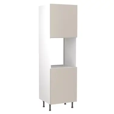 Click Here To Enlarge This Photo Of Kitchen Kit Slab Flatpack 600 Single Oven Housing Matt Light Grey with White Cabinet - FKKO3531