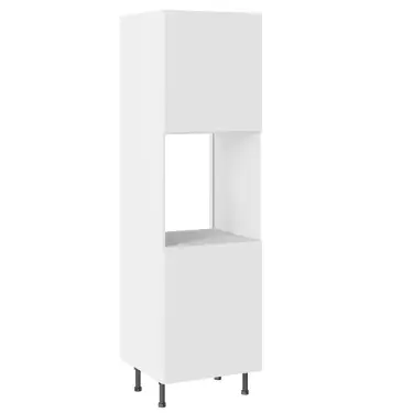 Click Here To Enlarge This Photo Of Kitchen Kit Slab Standard Flatpack 600 Single Oven Housing Standard MFC Snow White with White Cabinet - FKKV4031