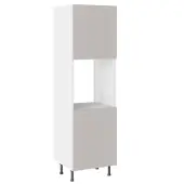 Kitchen Kit Slab Standard Flatpack 600 Single Oven Housing Standard MFC Light Grey with White Cabinet - FKKV4131