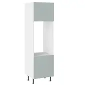 Kitchen Kit Slab Flatpack 600 Double Oven Housing Matt Aquamarine with White Cabinet - FKKO3721
