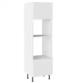 Kitchen Kit Slab Standard Flatpack 600 Oven and Microwave Housing Standard MFC Snow White with White Cabinet - FKKV4032