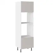 Kitchen Kit Slab Standard Flatpack 600 Oven and Microwave Housing Standard MFC Light Grey with White Cabinet - FKKV4132