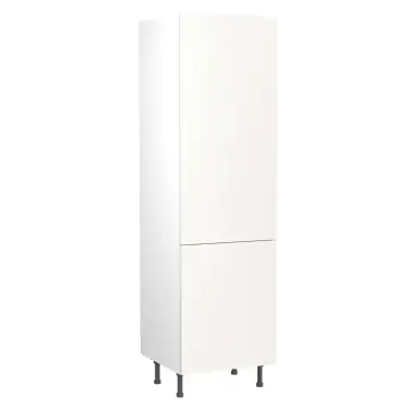 Click Here To Enlarge This Photo Of Kitchen Kit Slab Flatpack 600 Fridge and Freezer Housing Matt White with White Cabinet - FKKO3322