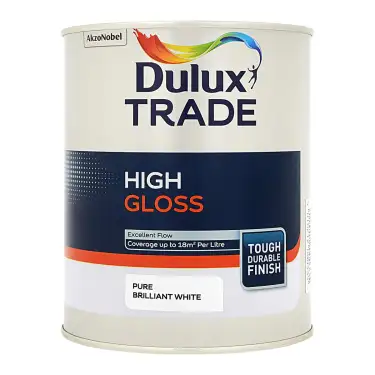 Click Here To Enlarge This Photo Of Dulux Trade High Gloss Pure Brilliant White - 1L