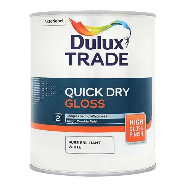 Click Here To Enlarge This Photo Of Dulux Trade Quick Dry Gloss Pure Brilliant White  - 2&period;5L